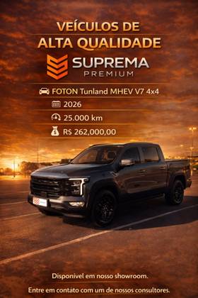 FOTON TUNLAND 2.0 TURBO DIESEL MHEV V7 4X4 AUTOMÁTICO FOTON TUNLAND 2.0 TURBO DIESEL MHEV V7 4X4 AUTOMÁTICO